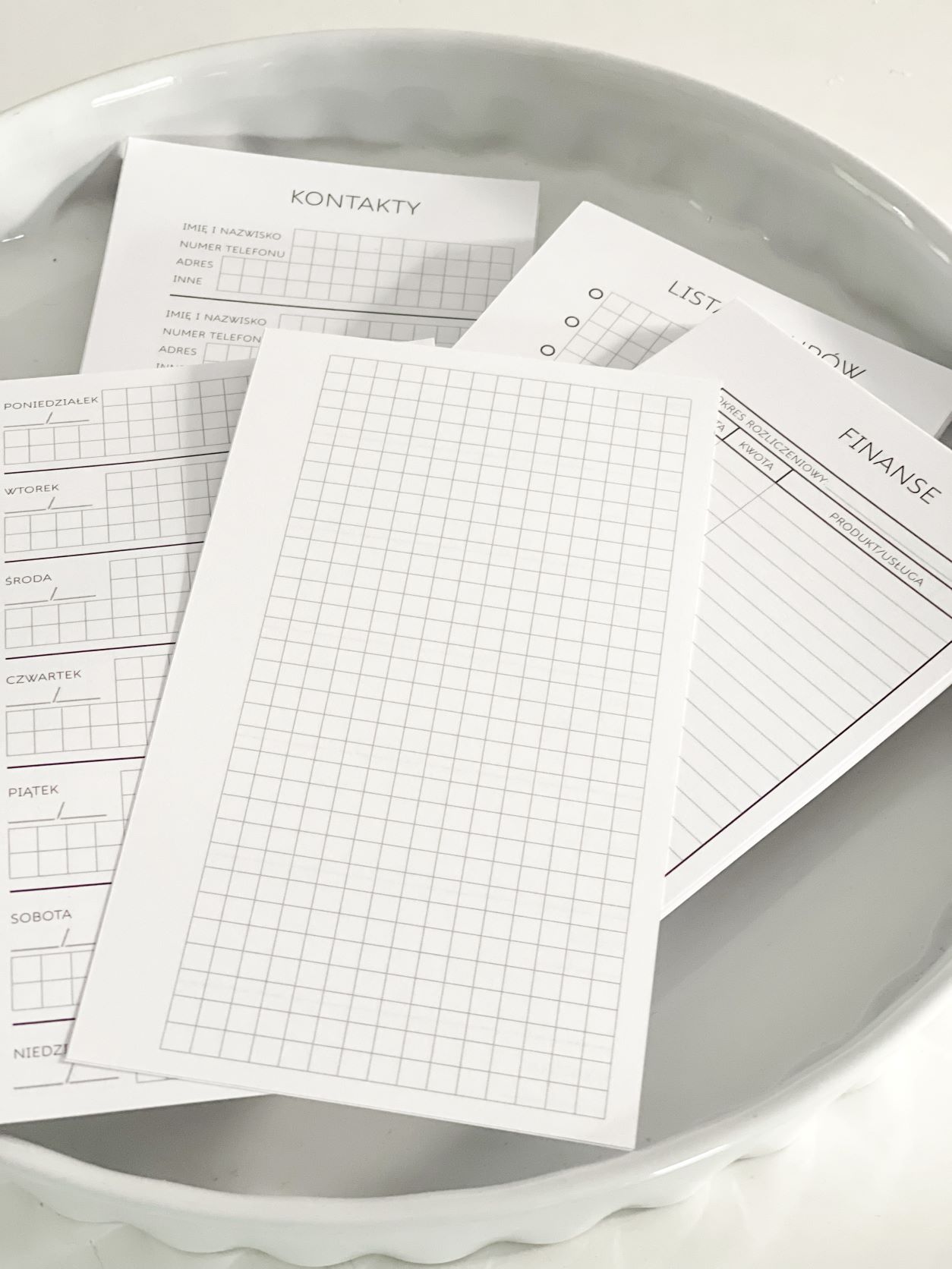 Wkład plannerowy Planner Tygodniowy wzór 1 - 9,5x17 cm do organizerów - obrazek 3