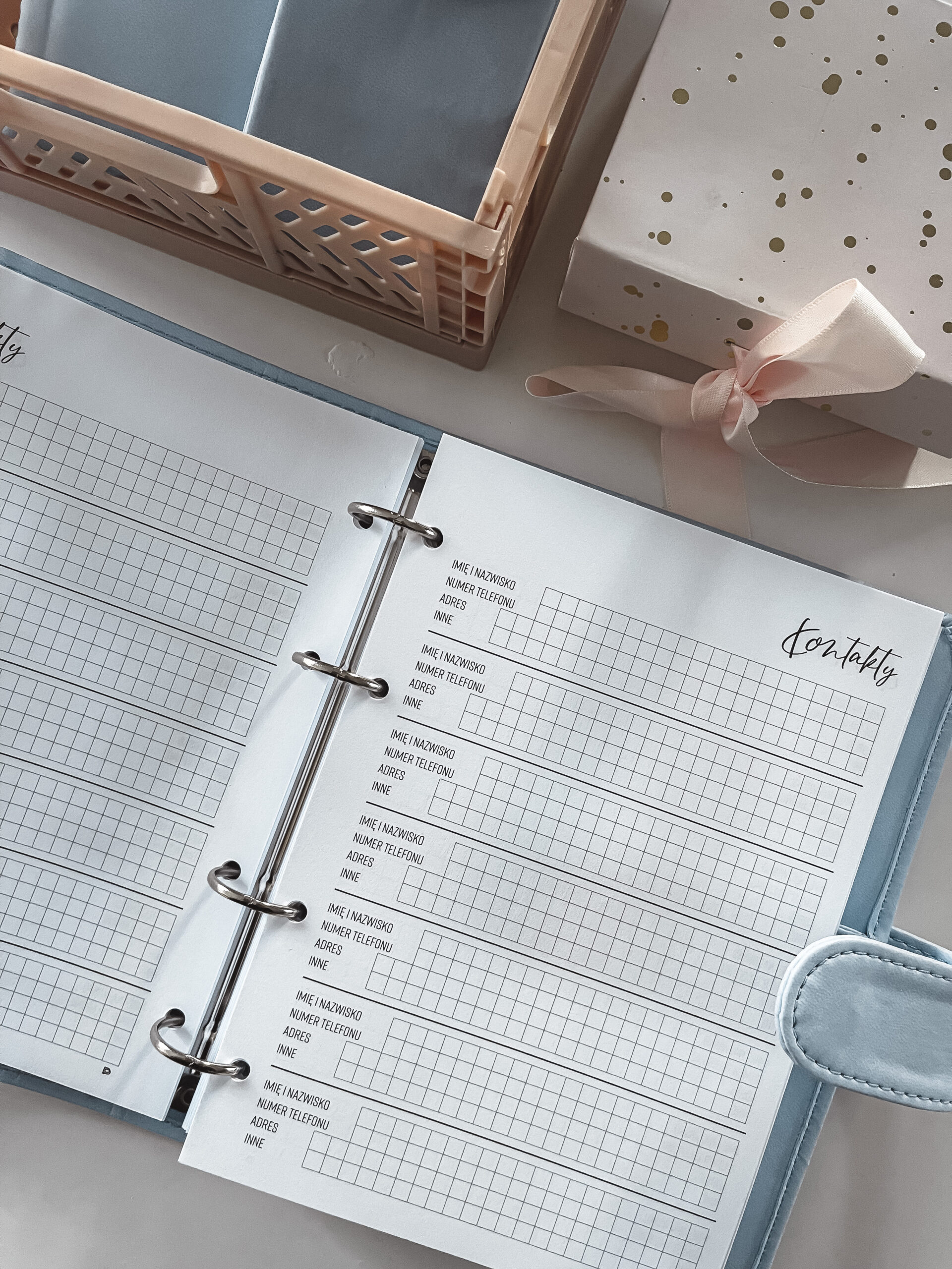 Wkład plannerowy Kontakty wzór 2 - 9,5x17 cm do organizerów - obrazek 2
